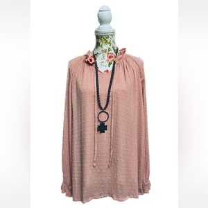 Pink Chip Dot Top by Cracker Barrel NWT size L